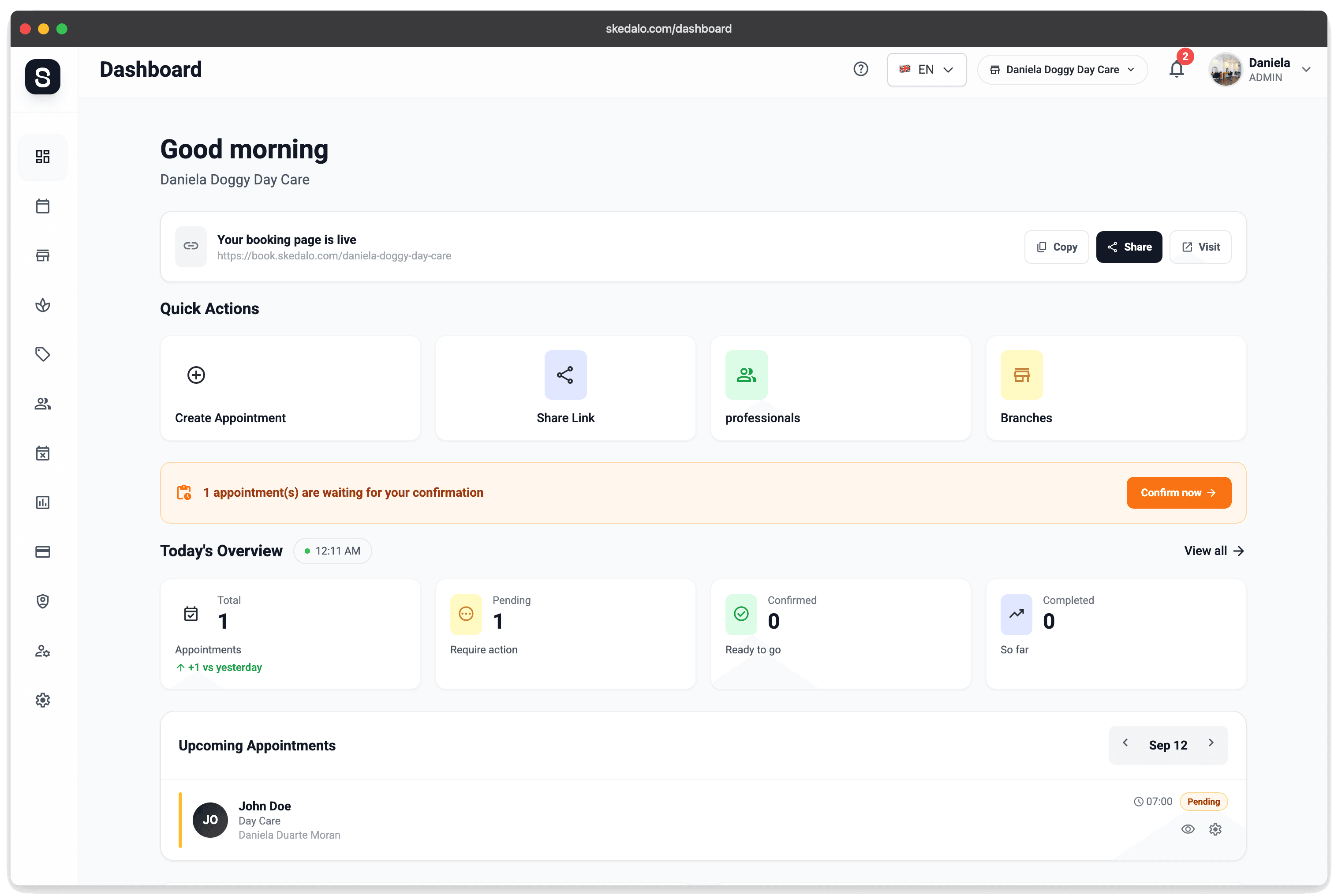 Skedalo Dashboard